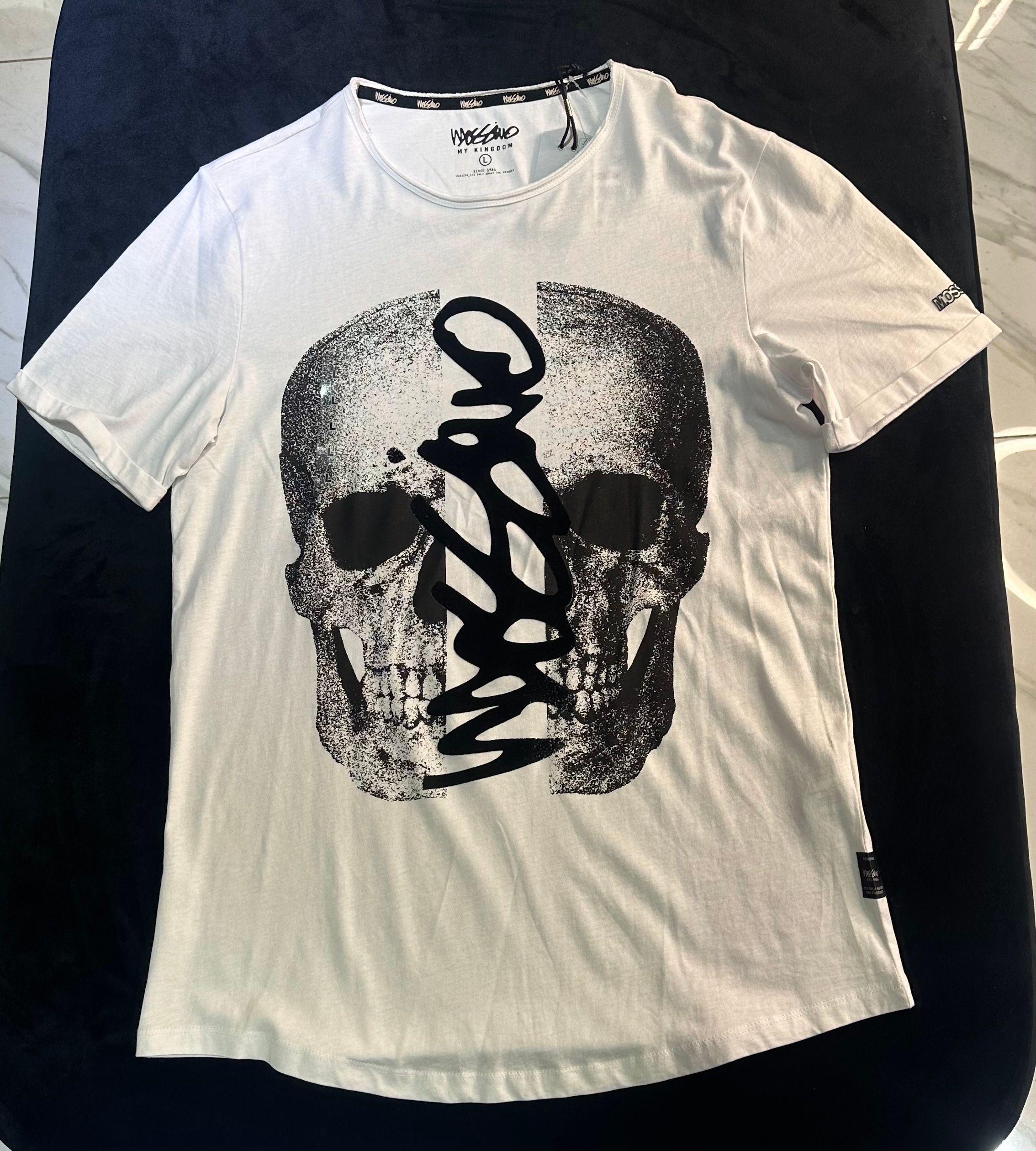 Polera Larga Mossimo Skull 4 Hombre Manga Corta-3