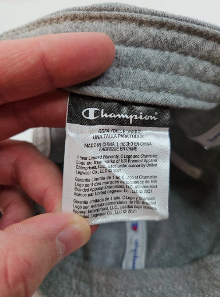 Hat cap Champion Grey Baseball Adults One Size Fits Most-7