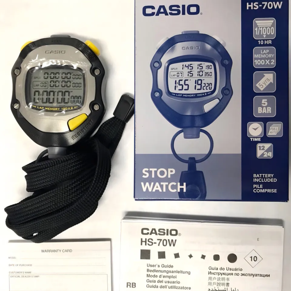 CRONOMETRO CASIO HS-70W-1DF NEGRO GRIS -4