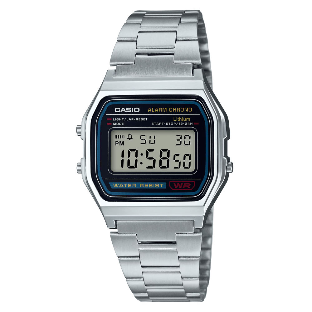 RELOJ CASIO A158WA-1DF VINTAGE PLATEADO UNISEX -0