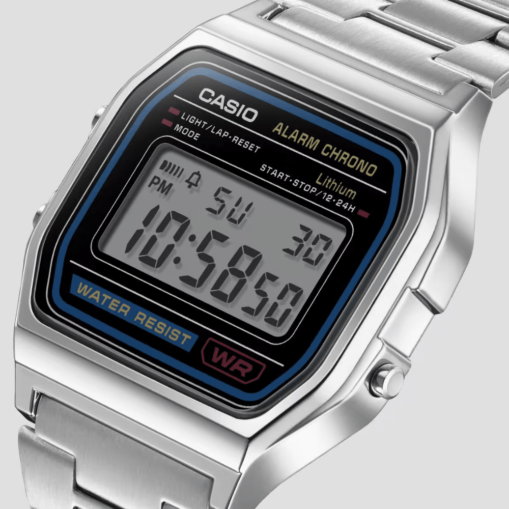 RELOJ CASIO A158WA-1DF VINTAGE PLATEADO UNISEX -2