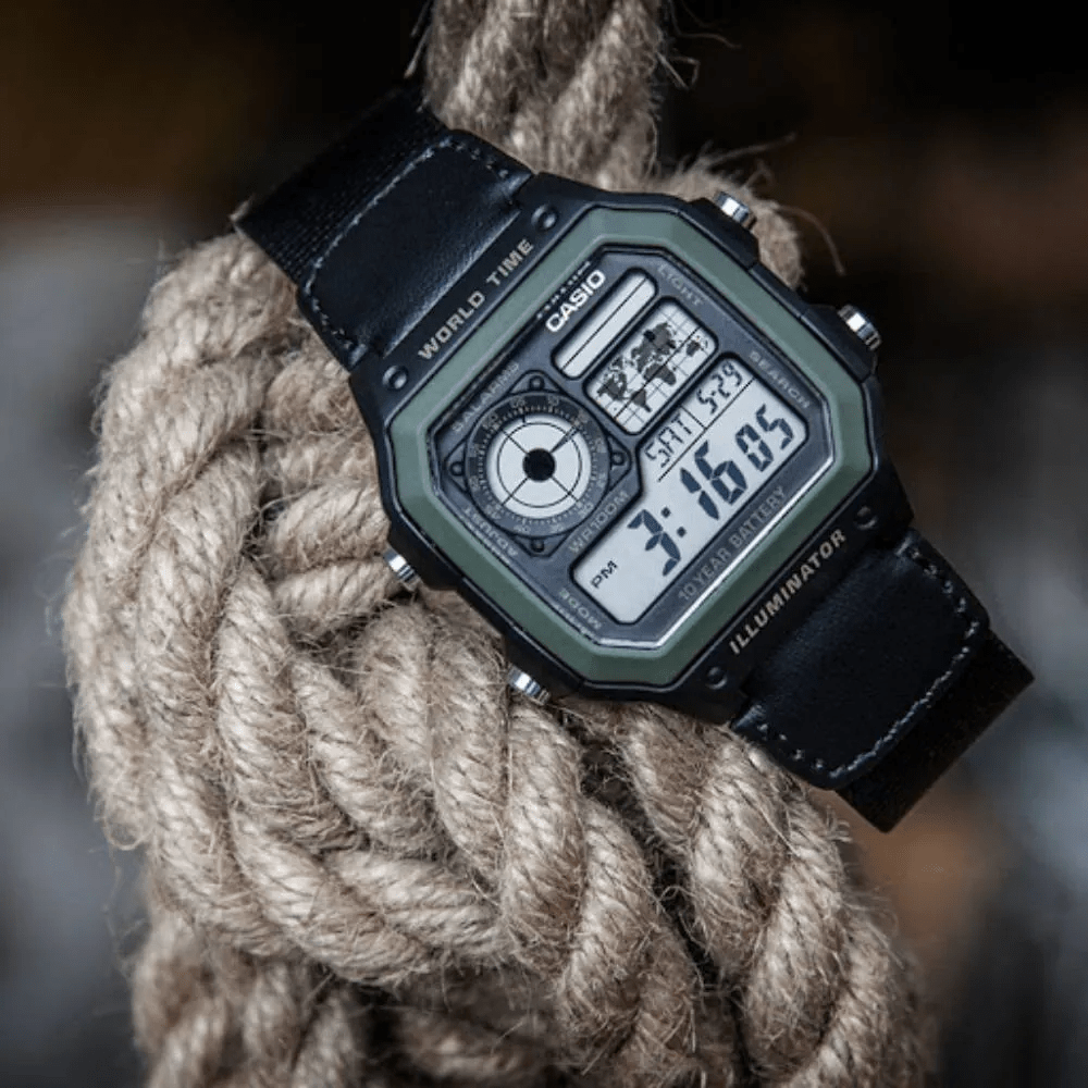 RELOJ CASIO AE-1200WHB-1BVDF WORLD TIME VERDE HOMBRE-2