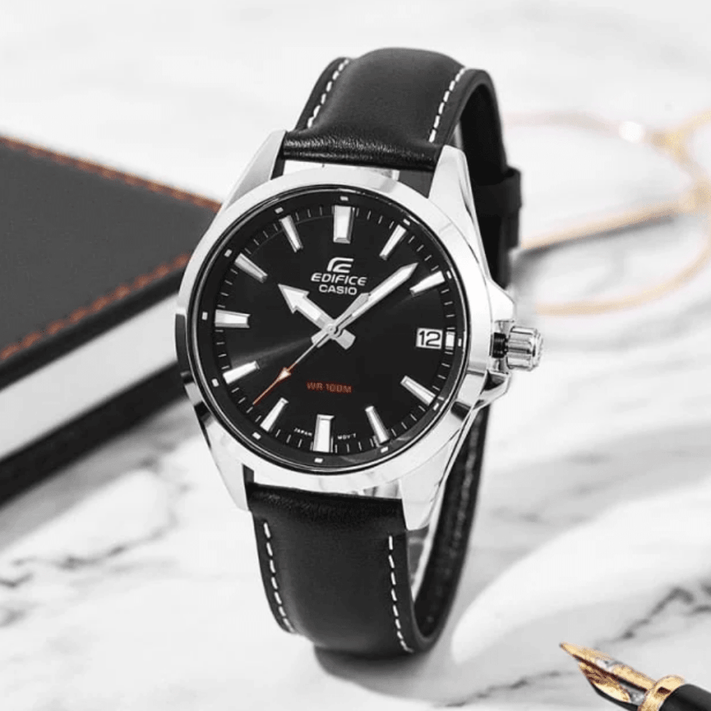  RELOJ CASIO EDIFICE EFR-100L-1AVUDF HOMBRE PLATEADO NEGRO -2