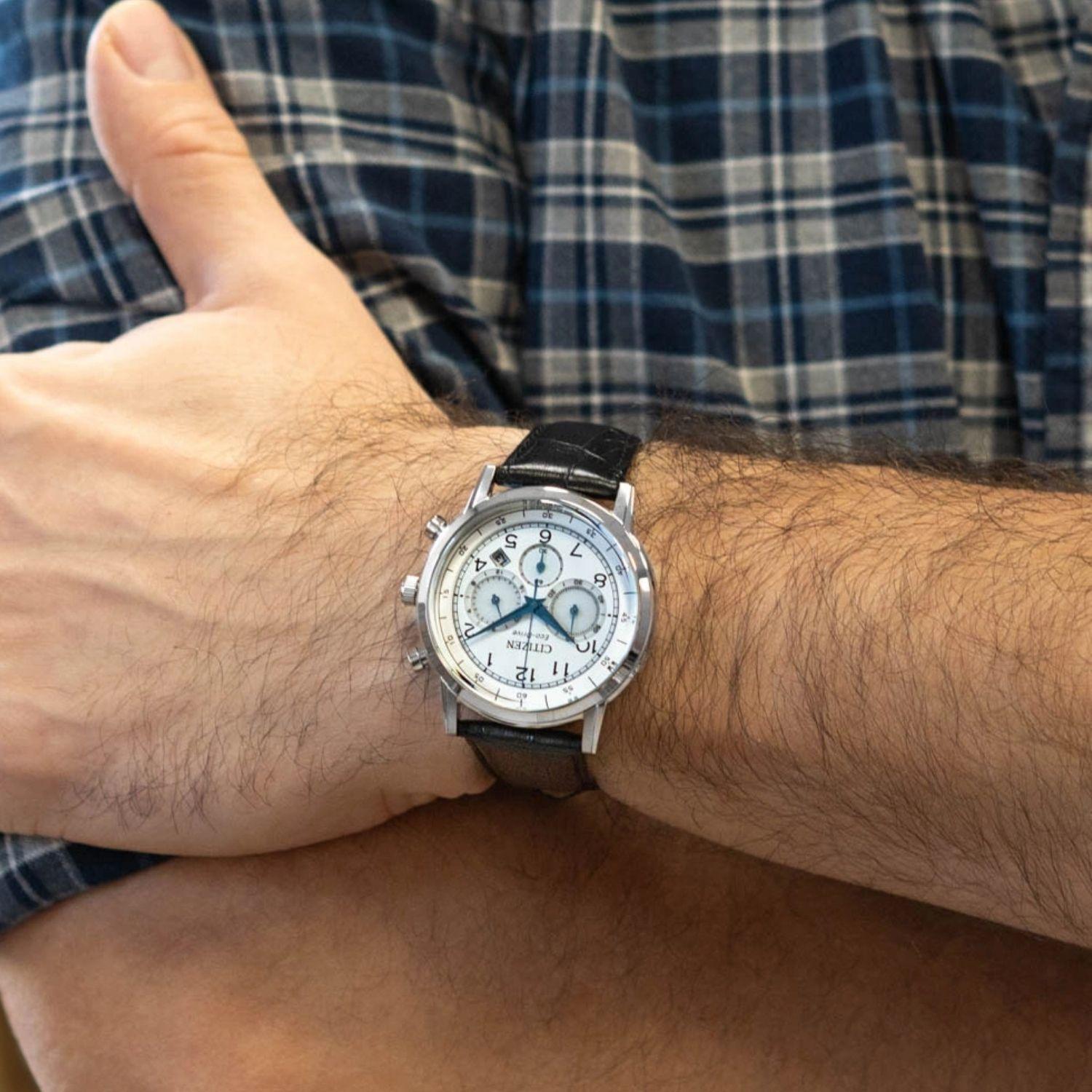 Reloj Citizen Eco-Drive CA4630-02A Chrono Cuero Hombre-4