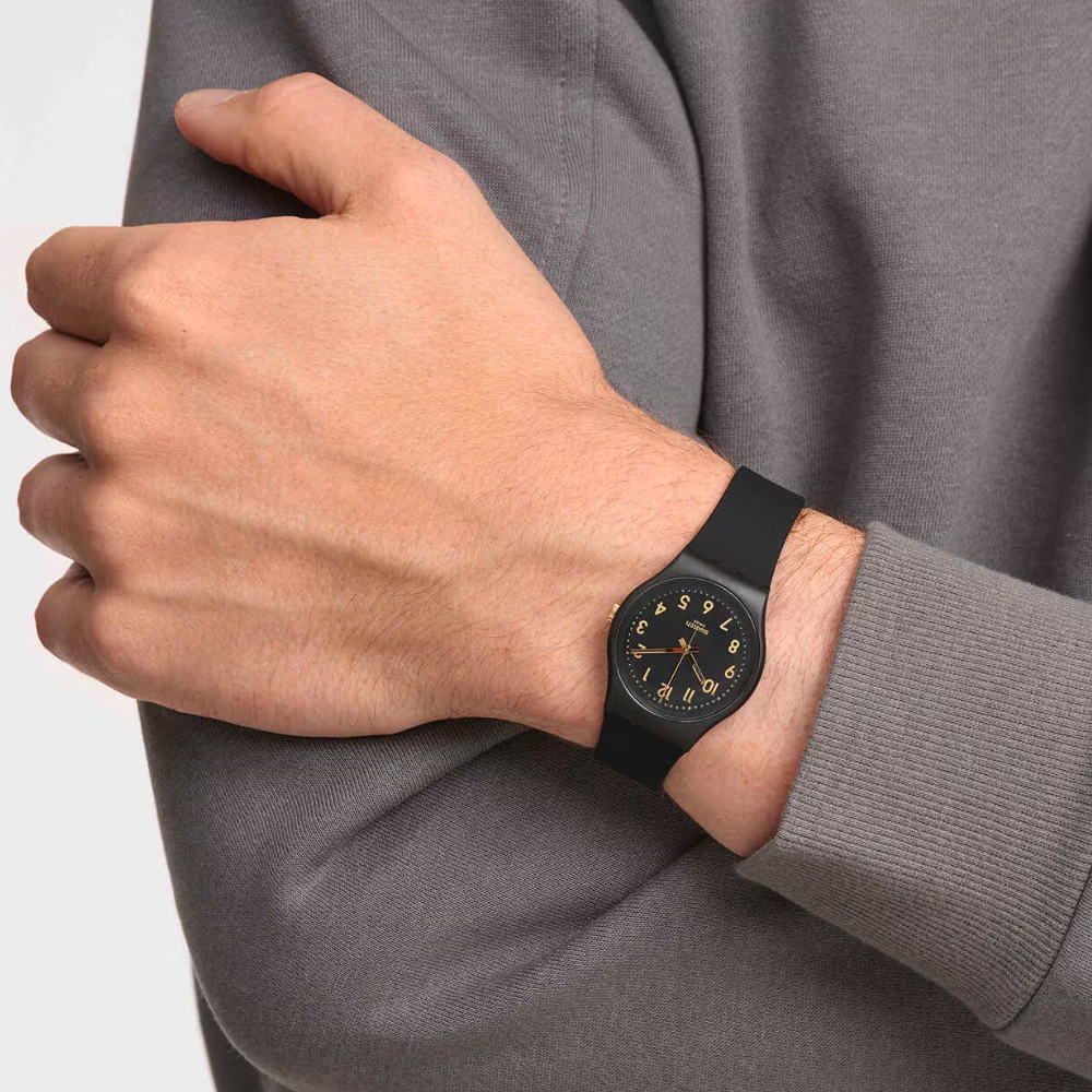 RELOJ SWATCH SO28B113 GOLDEN TAC NEGRO UNISEX-1