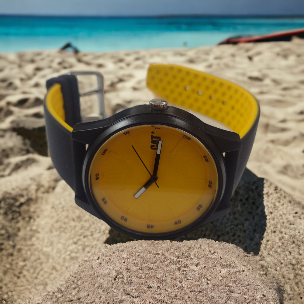  RELOJ CAT LJ-160-21-721 INSIGNIA NEGRO AMARILLO HOMBRE-2