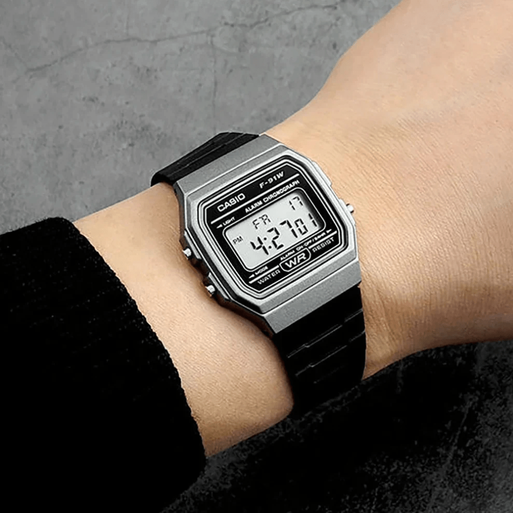 RELOJ CASIO F-91WM-1BDF PLATEADO HOMBRE-1