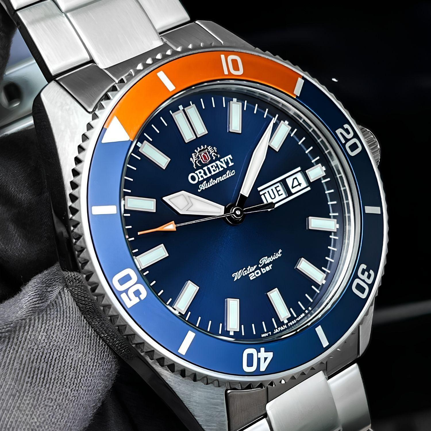 Reloj Orient Kanno RA-AA0913L Diver Automático Deportivo Plateado Azul Hombre-2