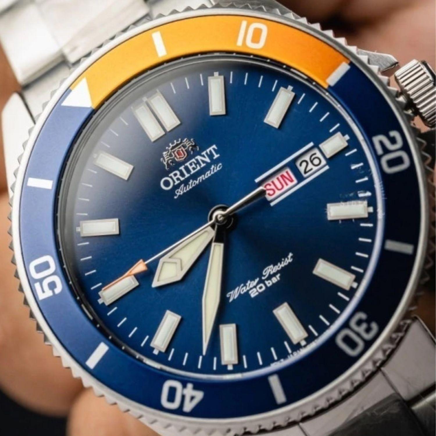 Reloj Orient Kanno RA-AA0913L Diver Automático Deportivo Plateado Azul Hombre-3