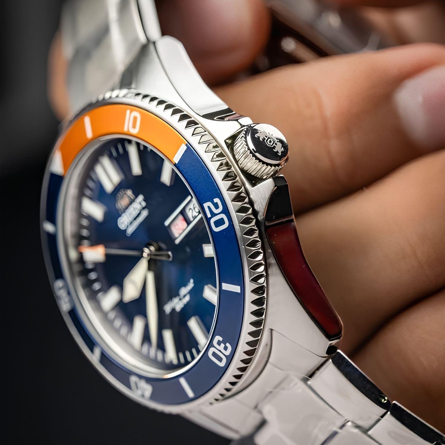 Reloj Orient Kanno RA-AA0913L Diver Automático Deportivo Plateado Azul Hombre-4