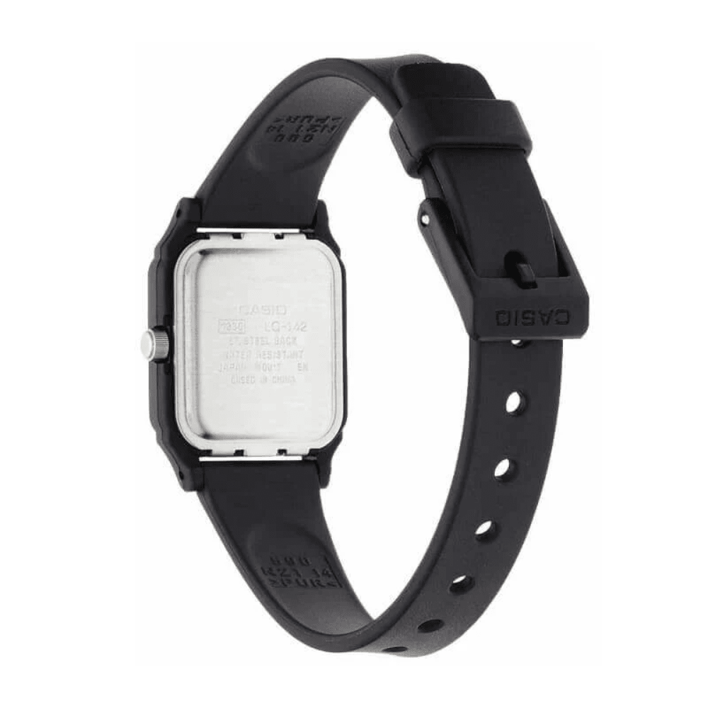 RELOJ CASIO LQ-142-7EDF CUADRADO INDICE MUJER NEGRO-3