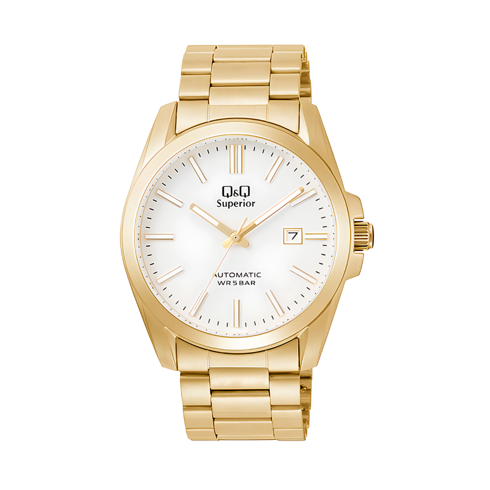 RELOJ Q&Q S23A-508PK AUTOMATICO DORADO HOMBRE 50 ANIVERSARIO -4