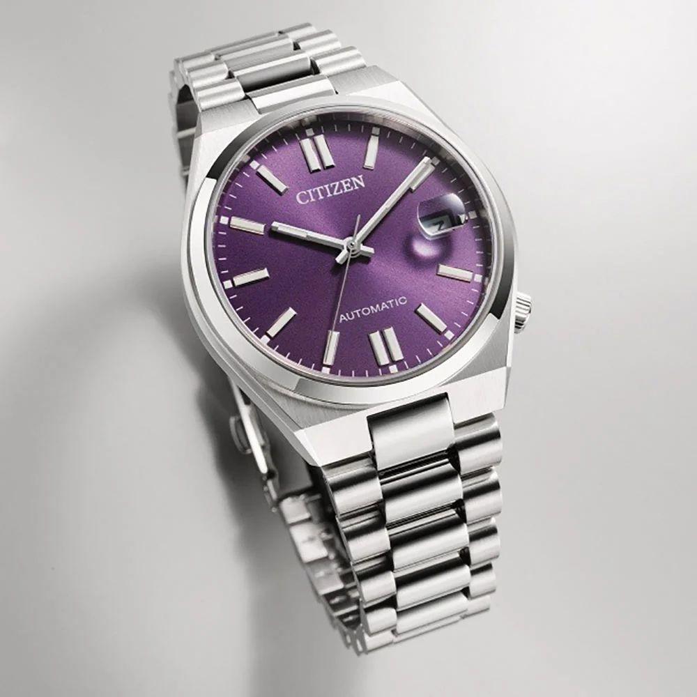 Reloj Citizen Tsuyosa NJ0200-50W Acero Plateado Automático Morado Unisex-4