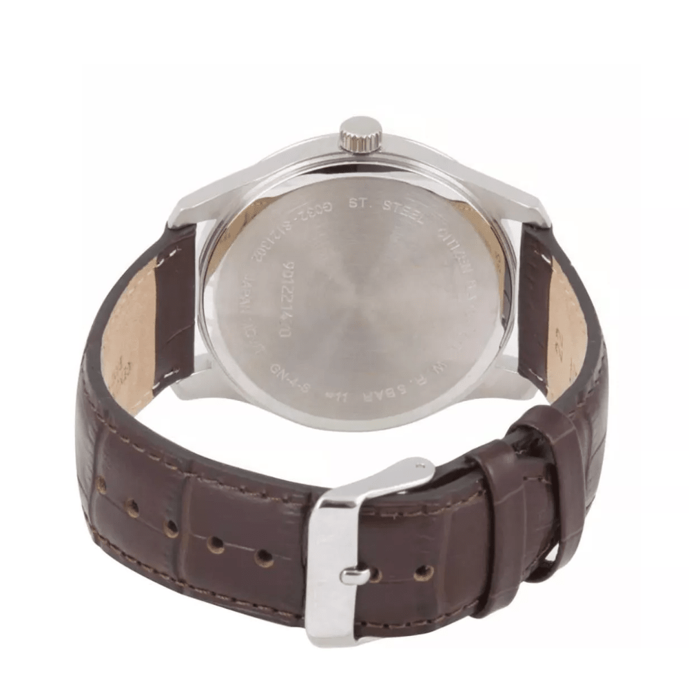 RELOJ CITIZEN BH5000-08A QUARTZ PLATEADO CORREA CAFE-3