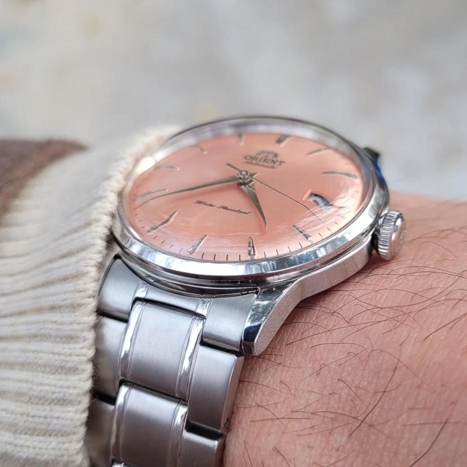 Reloj Orient Bambino RA-AC0M11Y30B Automático Clásico Plateado Rosado Hombre-5