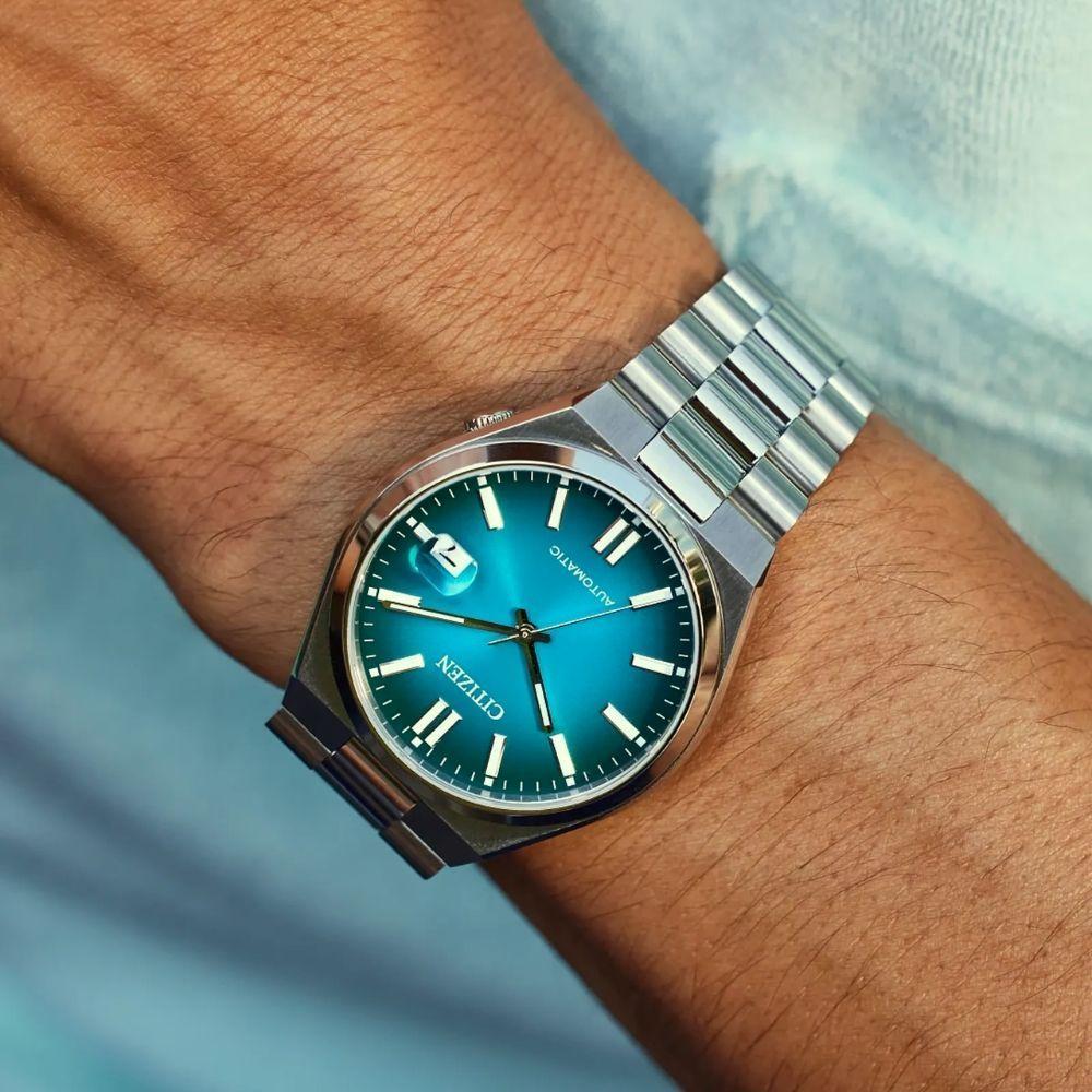 Reloj Citizen Tsuyosa NJ0151-53X Plateado Automático Turquesa Hombre-1