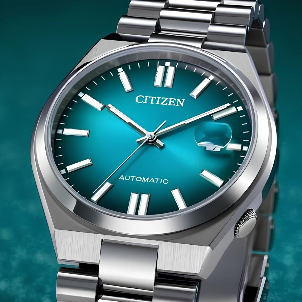 Reloj Citizen Tsuyosa NJ0151-53X Plateado Automático Turquesa Hombre-3