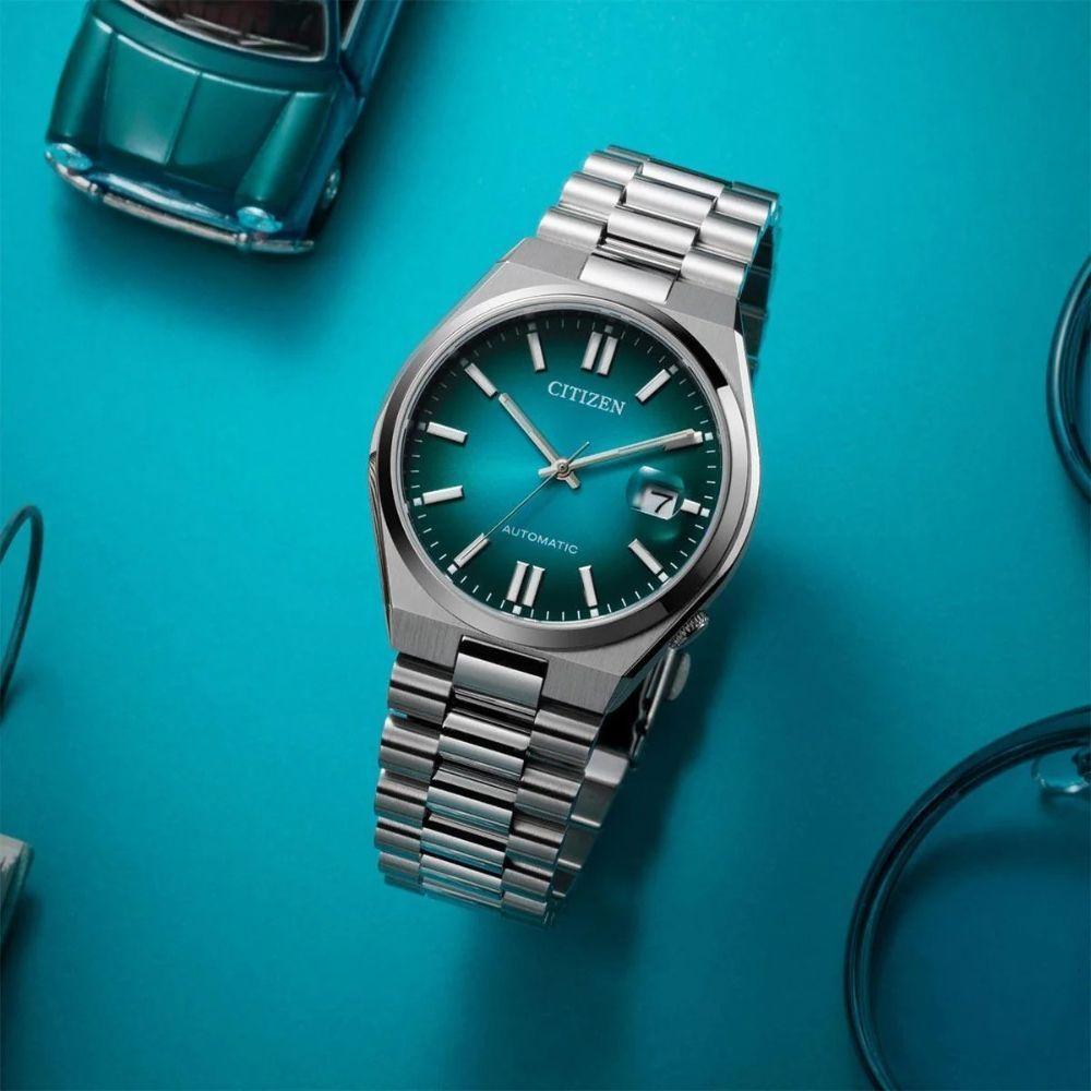 Reloj Citizen Tsuyosa NJ0151-53X Plateado Automático Turquesa Hombre-4