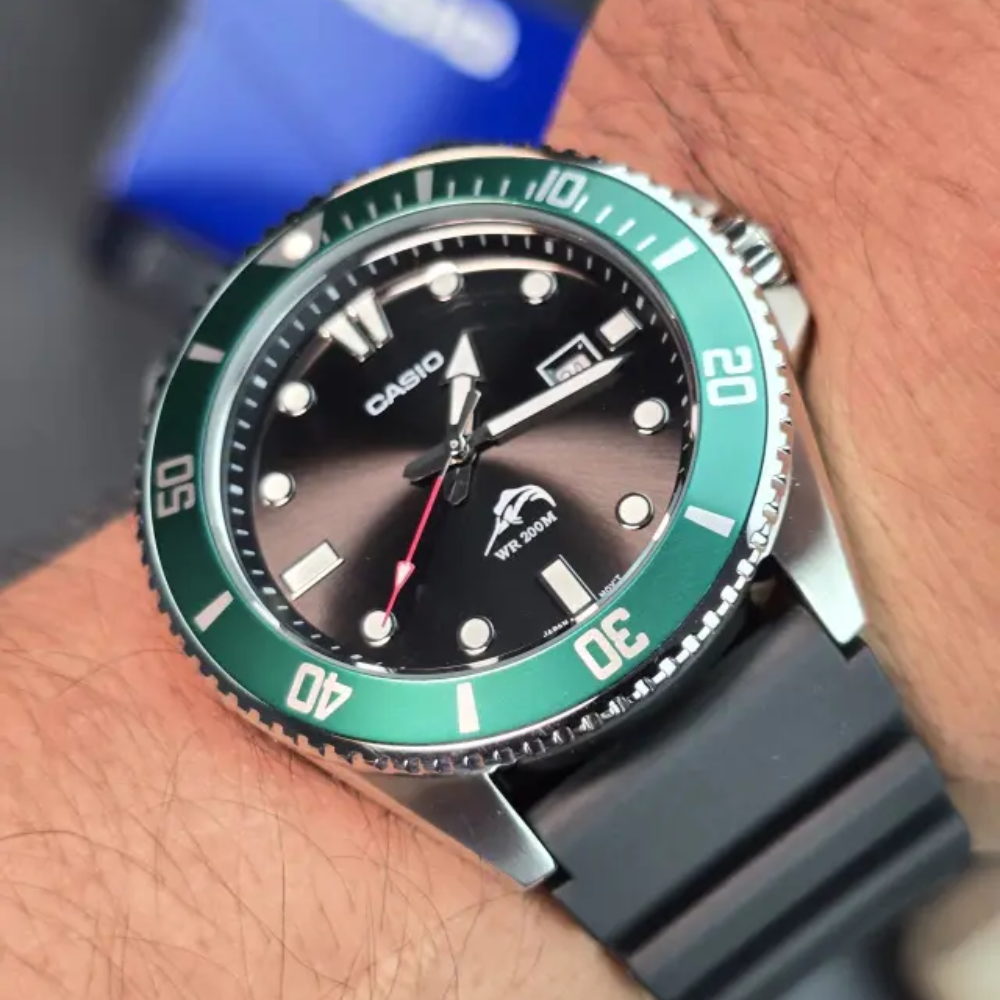  RELOJ CASIO MARLIN MDV-106B-1A3VCF PLATEADO VERDE-2