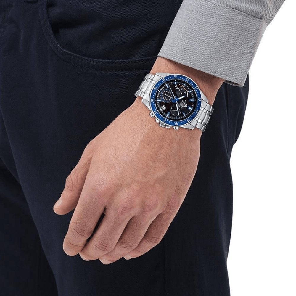 Reloj Casio Edifice EFV-540D-1A2VUDF Cronógrafo Análogo Plateado Hombre-1