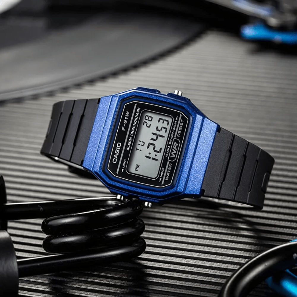 RELOJ CASIO F-91WM-2ADF AZUL HOMBRE -2