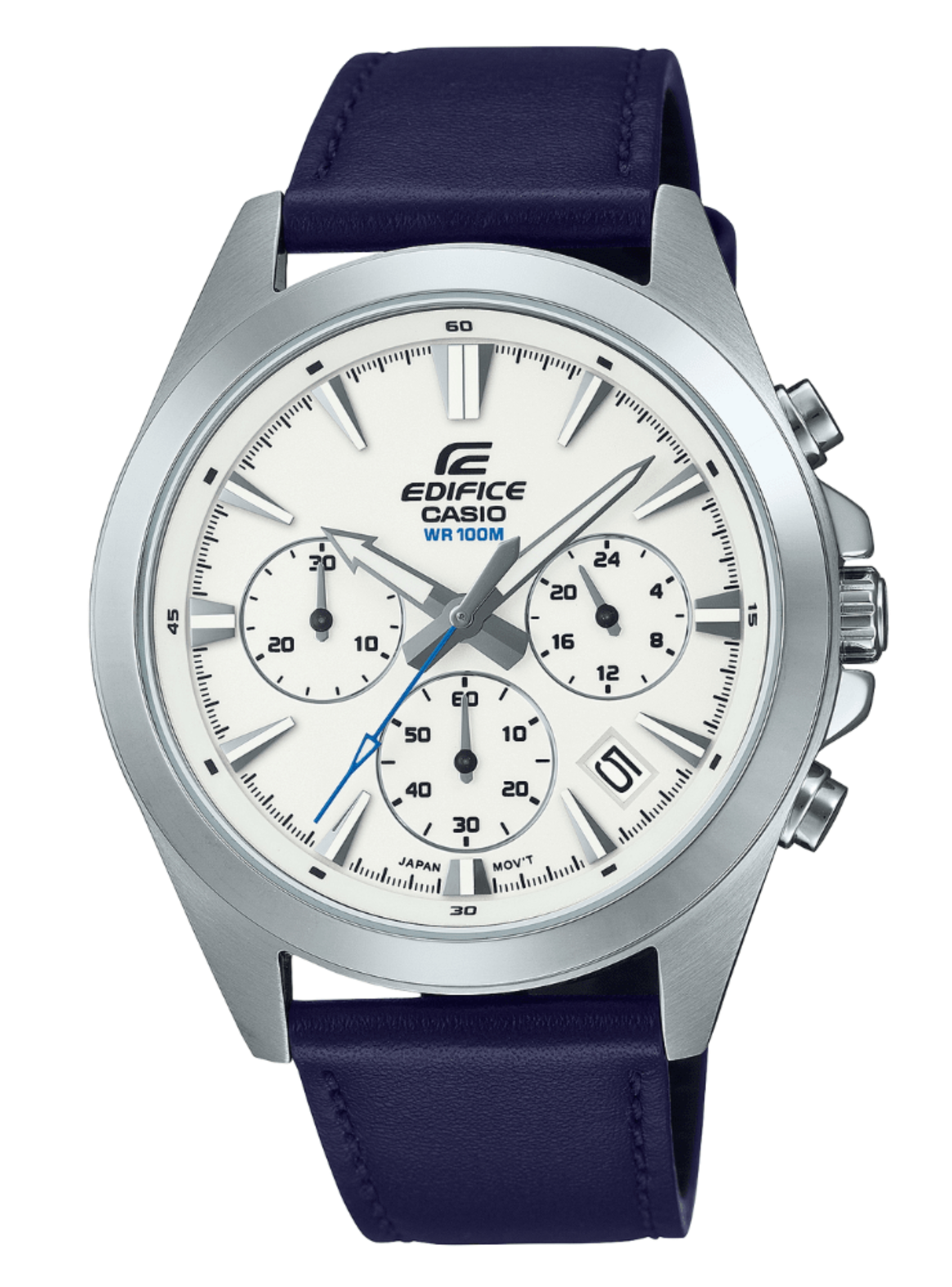 RELOJ CASIO EDIFICE EFV-630L-7AVUDF HOMBRE PLATEADO CORREA AZUL -0