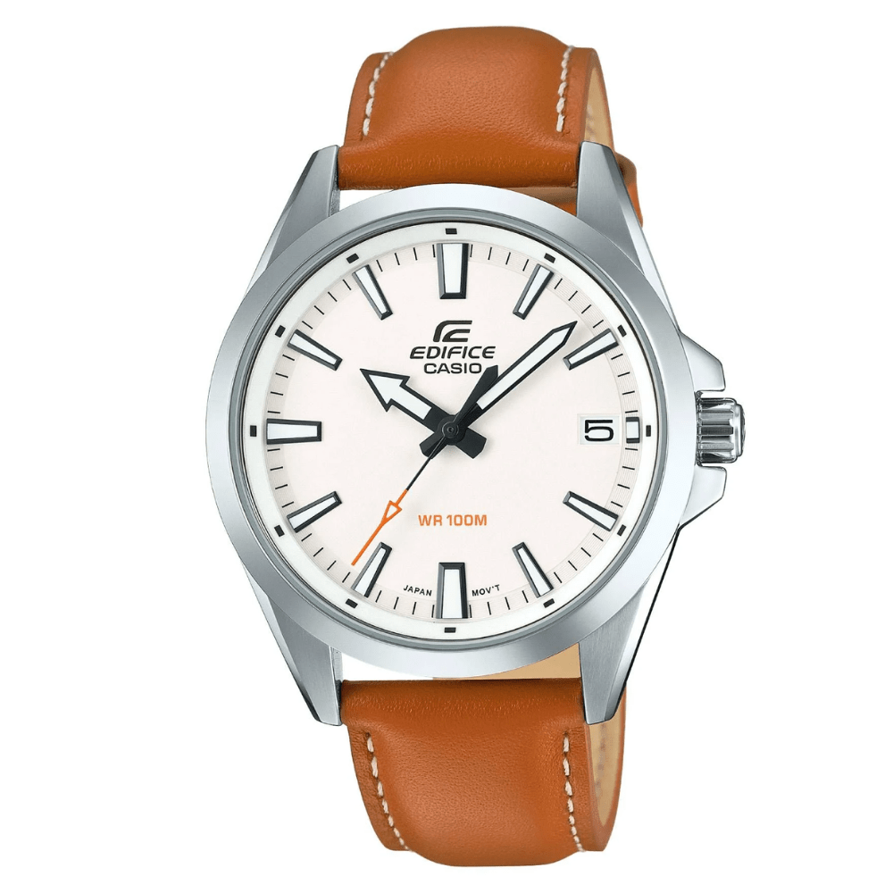 RELOJ CASIO EDIFICE EFV-100L-7AVUDF PLATEADO CORREA CAFE -0