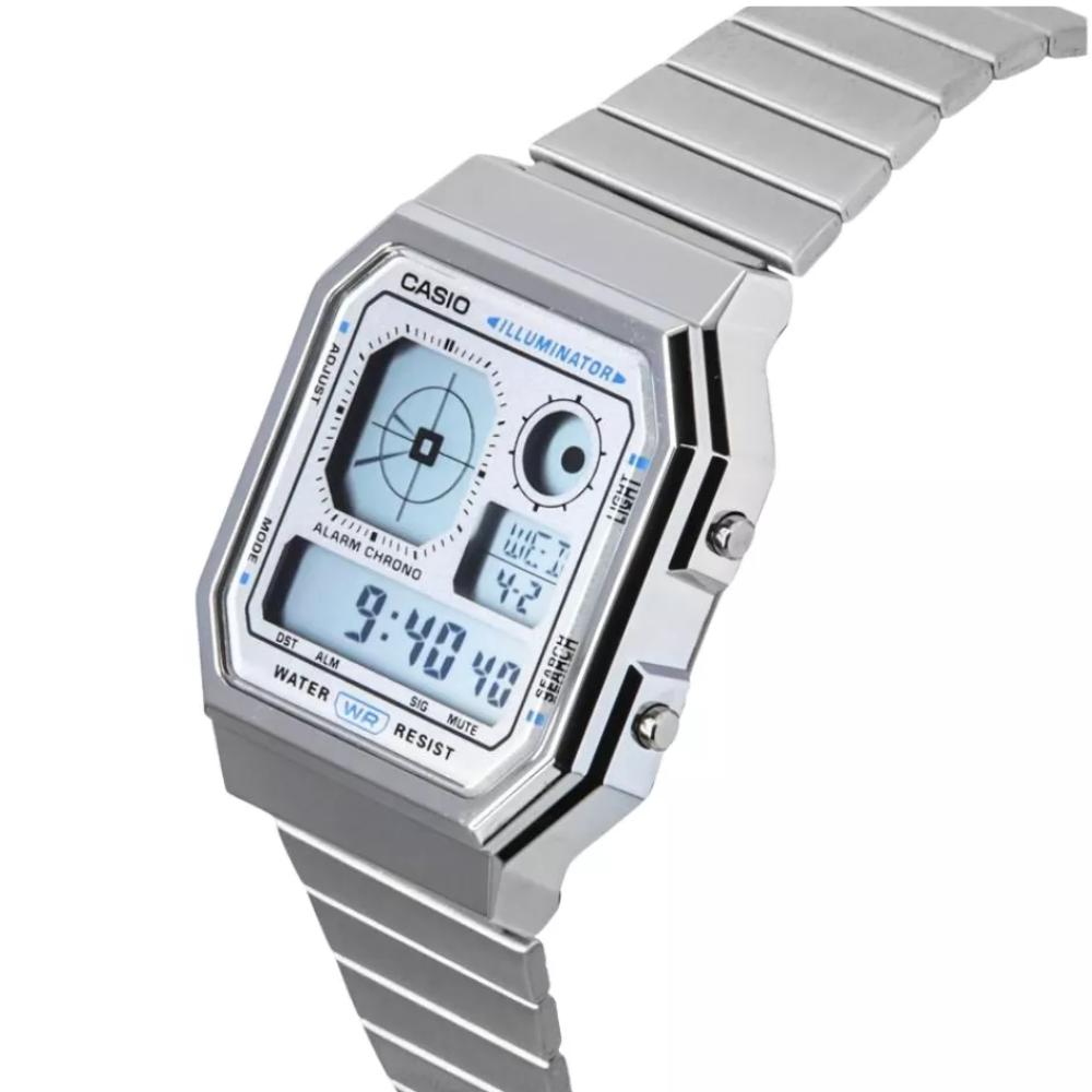 RELOJ CASIO A130WE-7ADF VINTAGE PLATEADO UNISEX-3