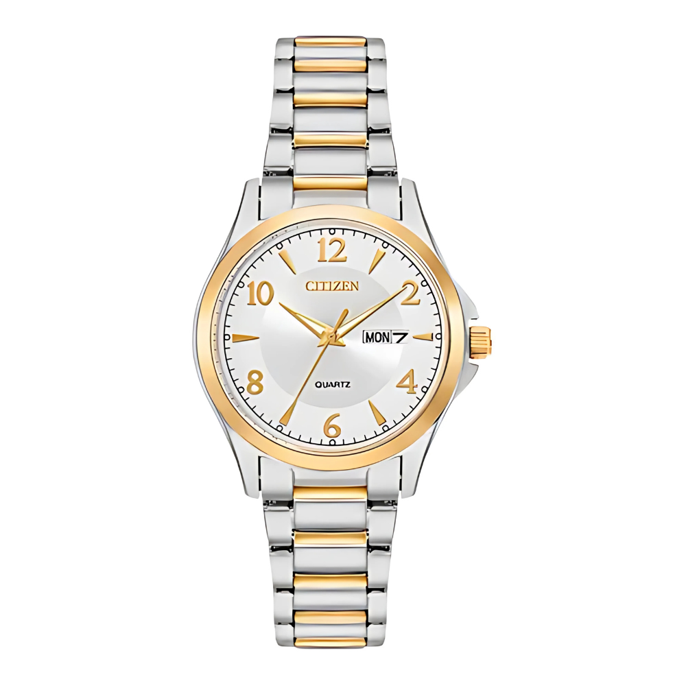 RELOJ CITIZEN EQ0595-55A QUARTZ PLATEADO DORADO MUJER-0