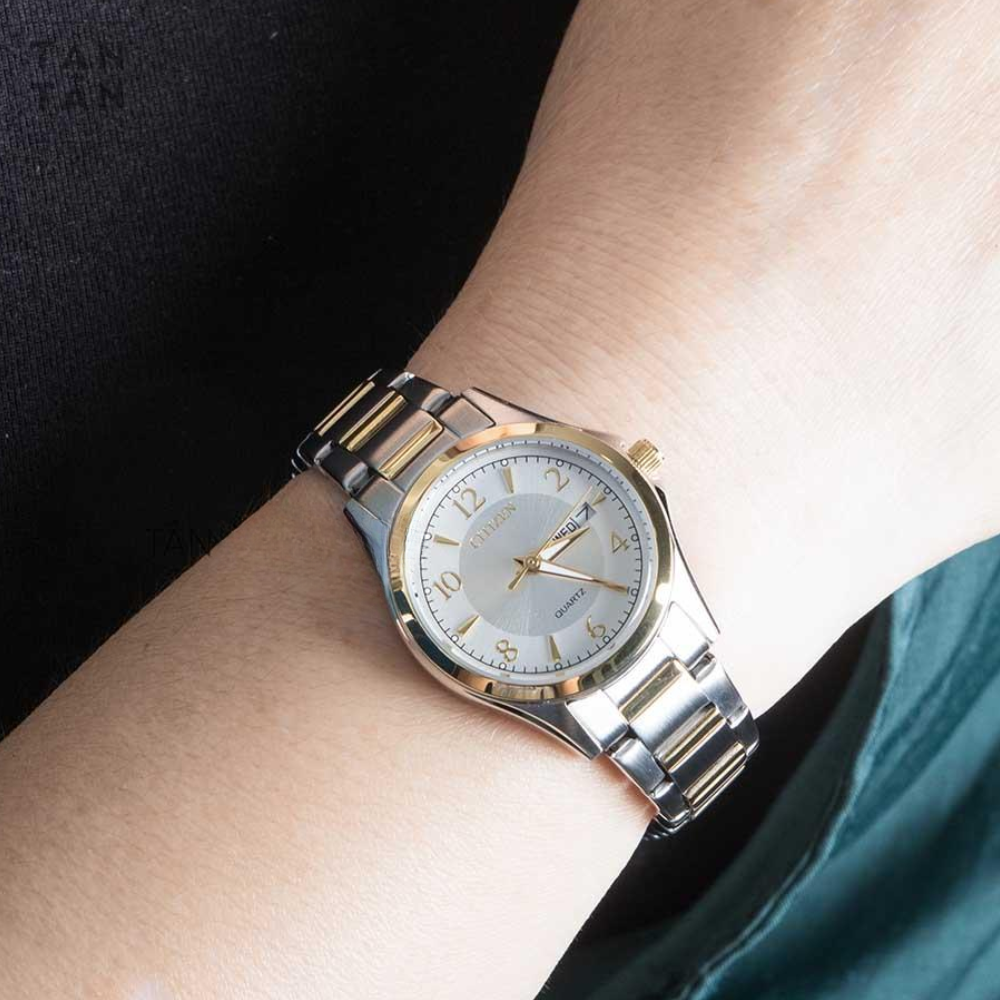RELOJ CITIZEN EQ0595-55A QUARTZ PLATEADO DORADO MUJER-4