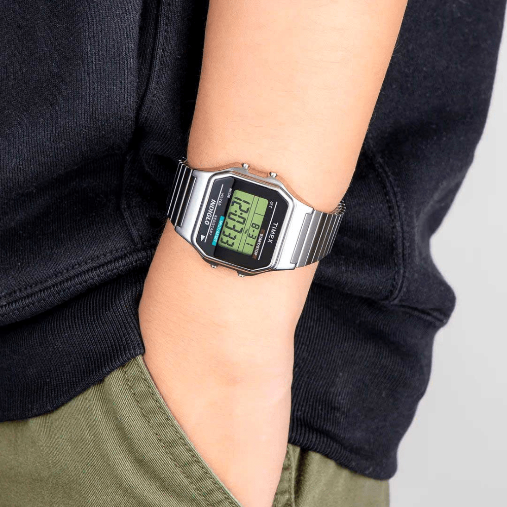 RELOJ TIMEX T78587 INDIGLO PLATEADO UNISEX-2