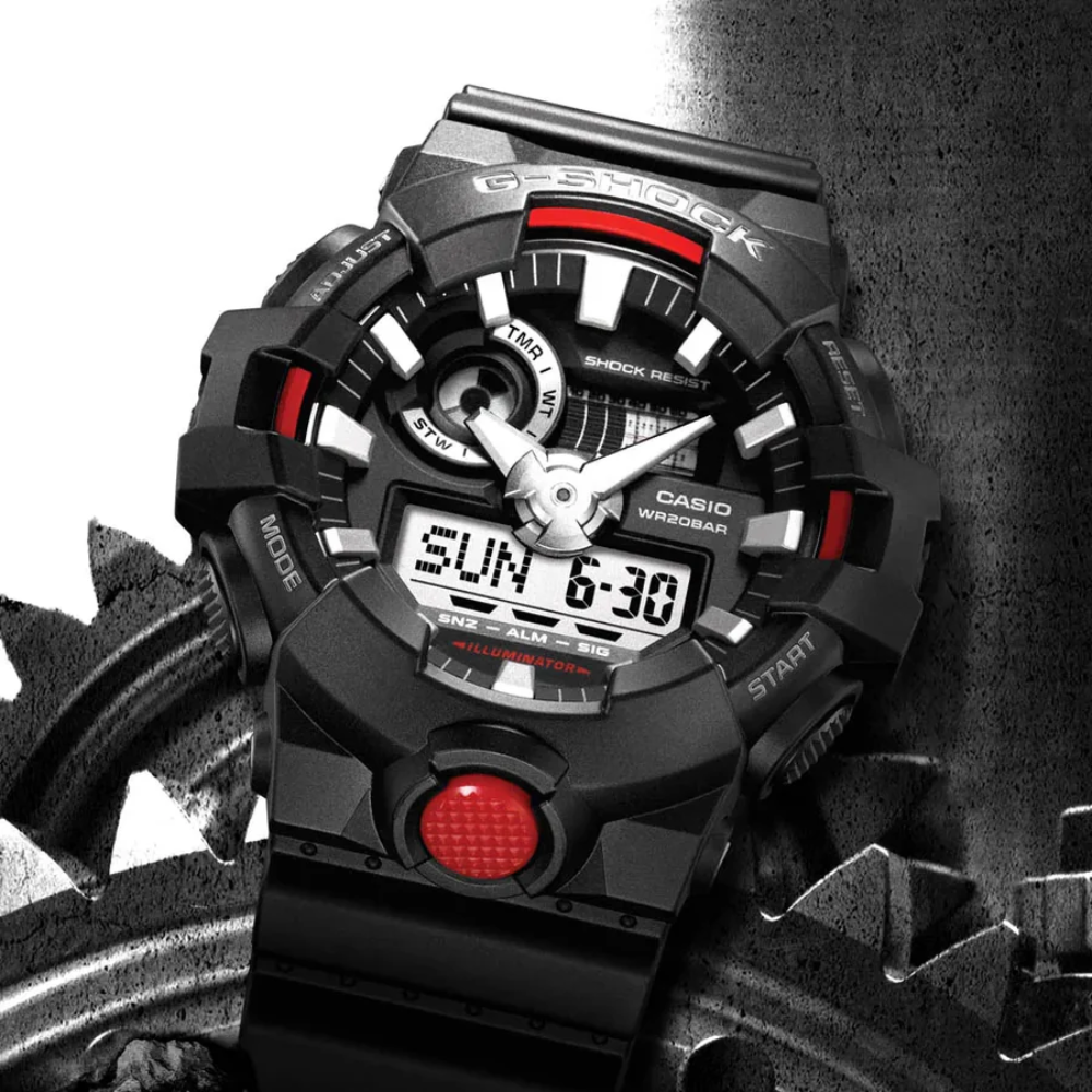 Reloj Casio G-Shock GA-700-1ADR Análogo-Digital Táctico Negro Hombre-2