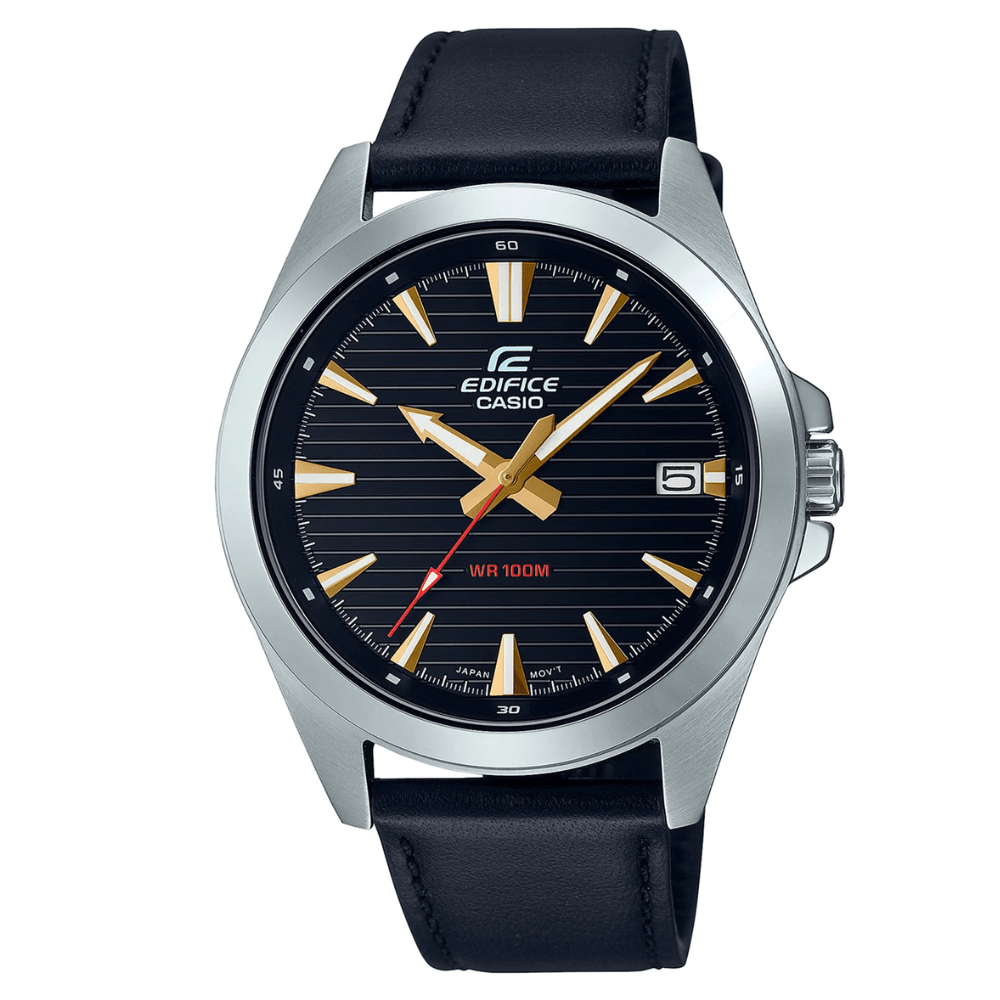 RELOJ CASIO EDIFICE EFV-140L-1AVUDF HOMBRE PLATEADO CORREA NEGRA -2
