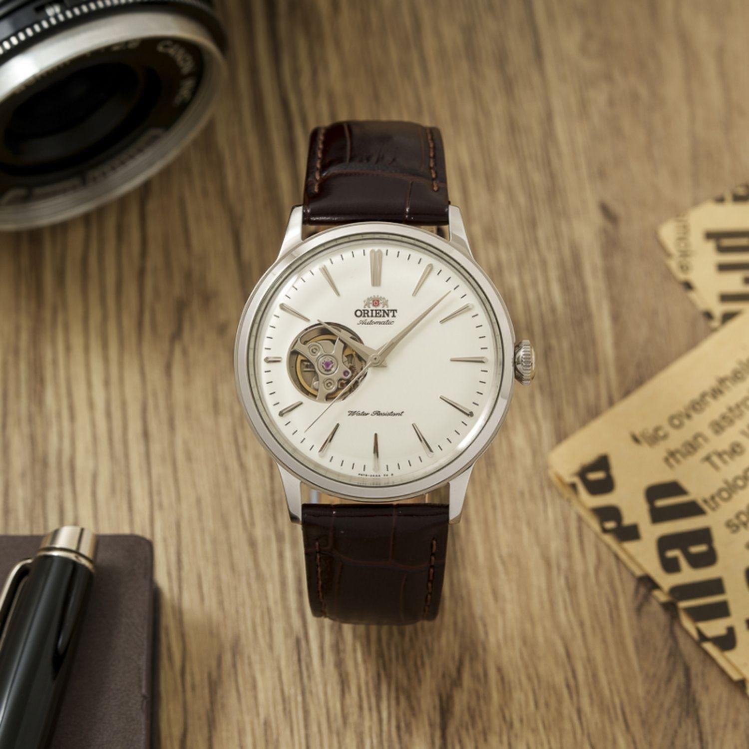 Reloj Orient Bambino RA-AG0002S30B Open Heart Automático Clásico Plateado Hombre-2