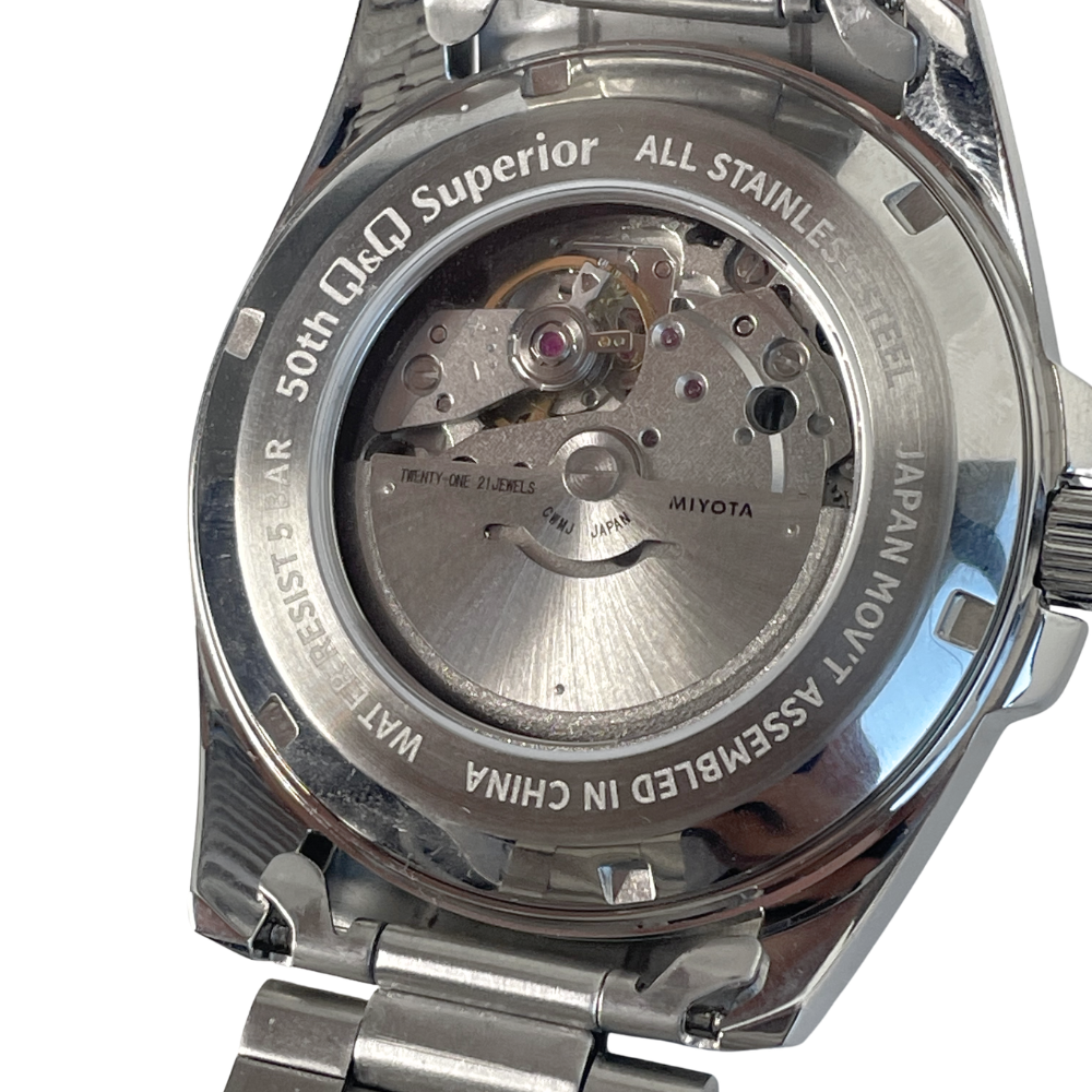 RELOJ Q&Q S23A-505VK 50 ANIVERSARIO Q&Q AUTOMÁTICO HOMBRE PLATEADO -4