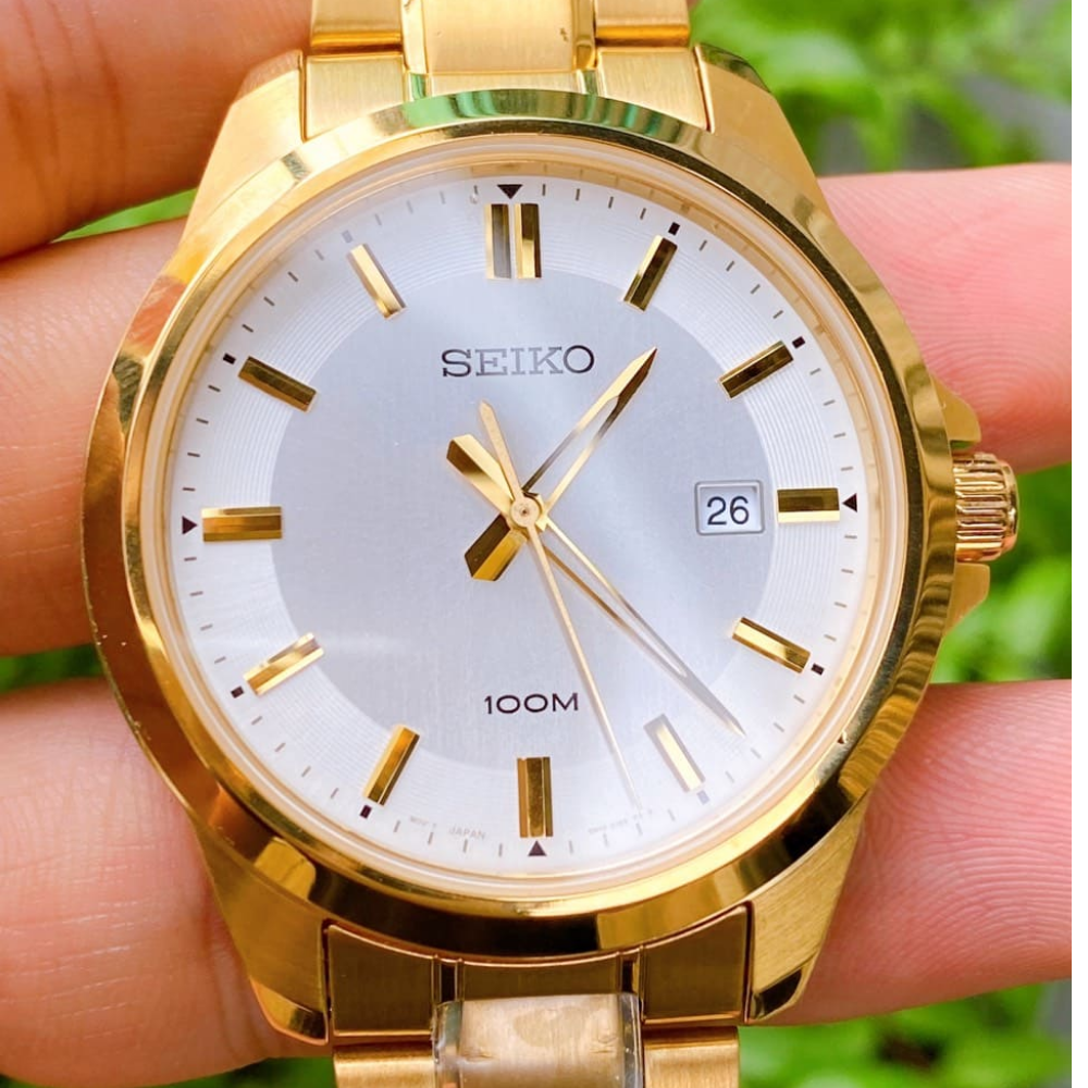 RELOJ SEIKO SUR248P1 DORADO QUARTZ HOMBRE DIAL BLANCO-2