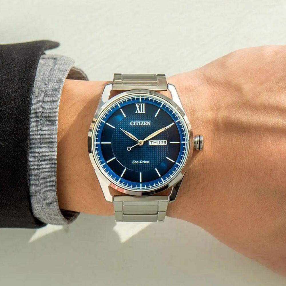 Reloj Citizen Eco-Drive AW0081-54L Plateado Dial Azul Acero Hombre-2