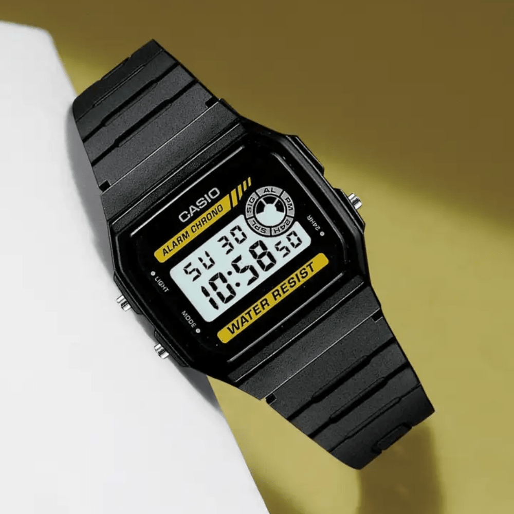 RELOJ CASIO F-94WA-9DG UNISEX AMARILLO NEGRO-2