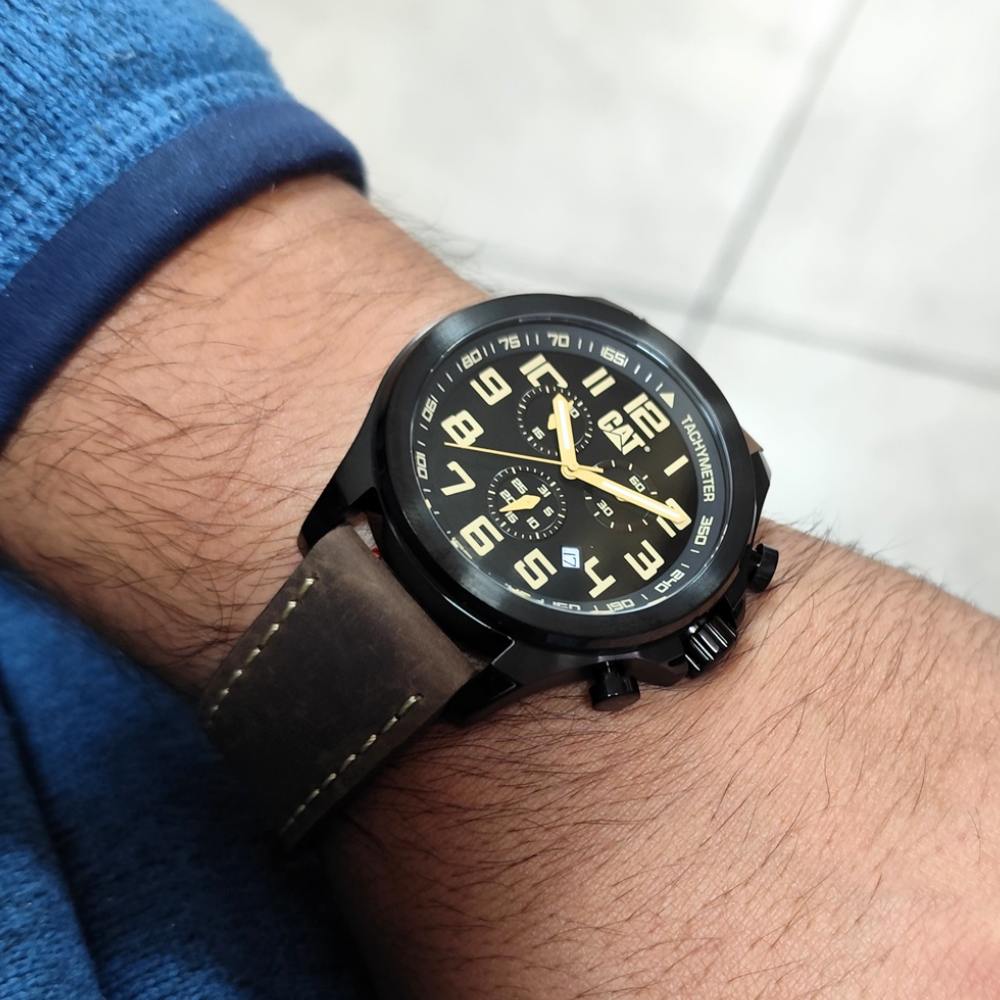 RELOJ CAT PU-263-35-114 OPERATOR CHRONO NEGRO CAFE HOMBRE-2