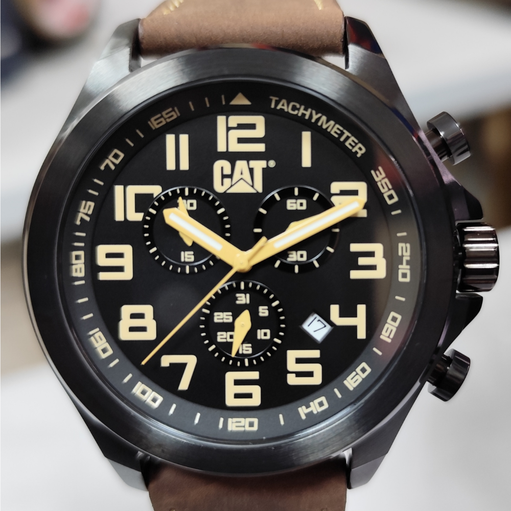 RELOJ CAT PU-263-35-114 OPERATOR CHRONO NEGRO CAFE HOMBRE-3