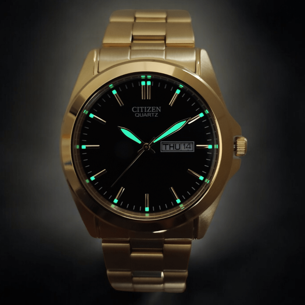 RELOJ CITIZEN BF0582-51F QUARTZ DORADO NEGRO HOMBRE-2