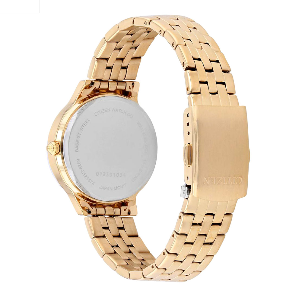 RELOJ CITIZEN ED8183-54A QUARTZ MUJER DORADO DIAL PLATEADO-6