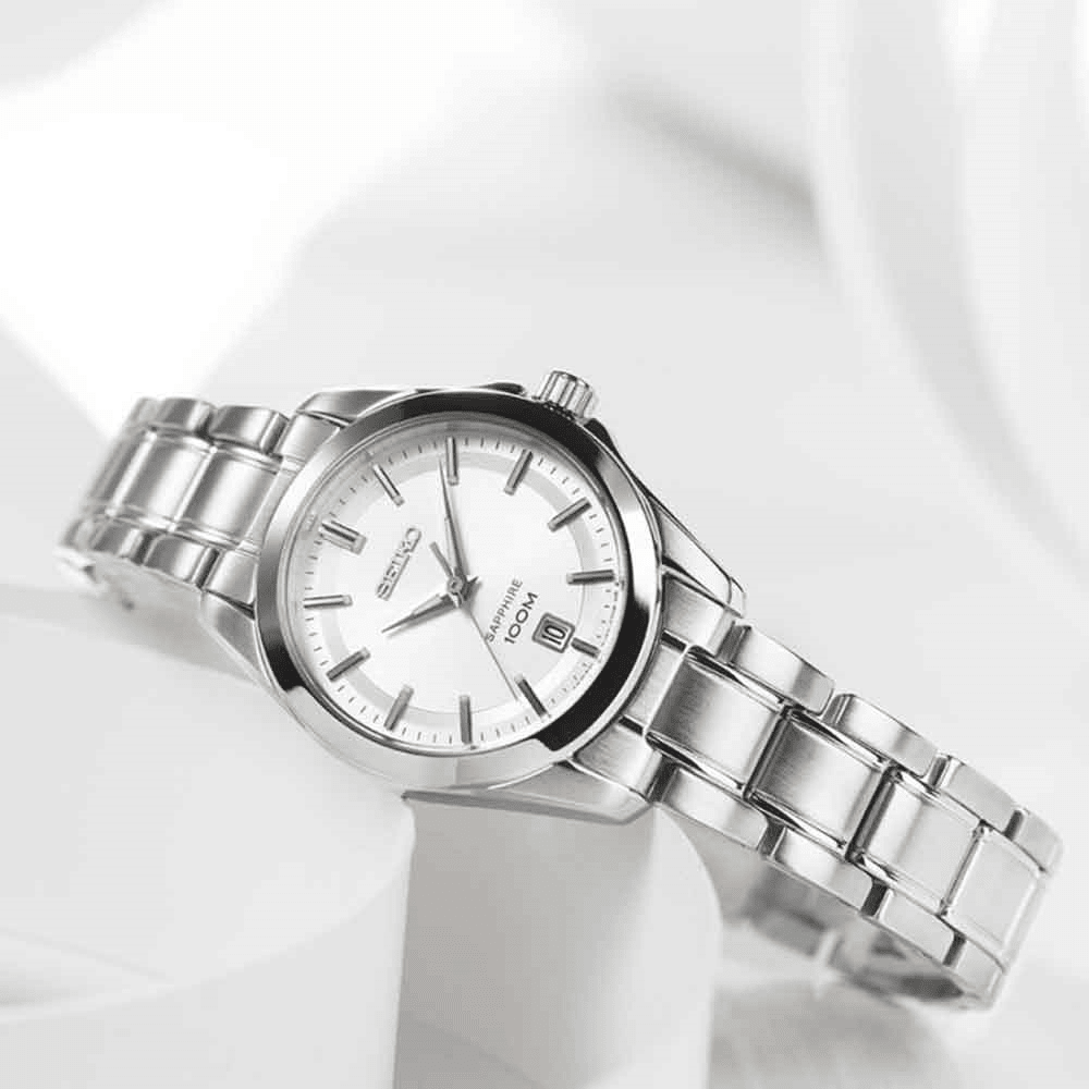 RELOJ SEIKO SXDF55P1 MUJER PLATEADO DIAL BLANCO-1