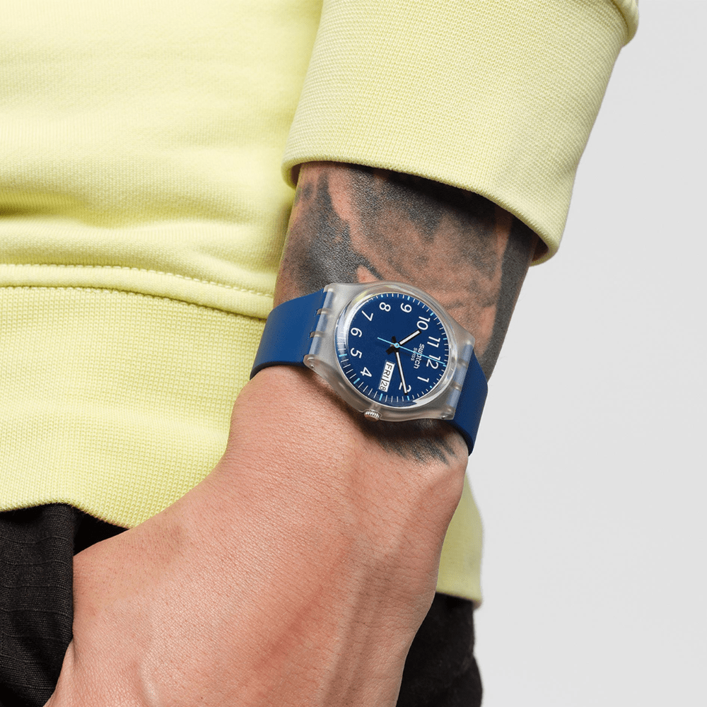 RELOJ SWATCH GE725 UNISEX RINSE REPEAT NAVY AZUL -1