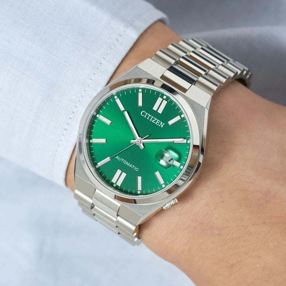 Reloj Citizen Tsuyosa NJ0150-56X Acero Plateado Automático Verde Hombre-2