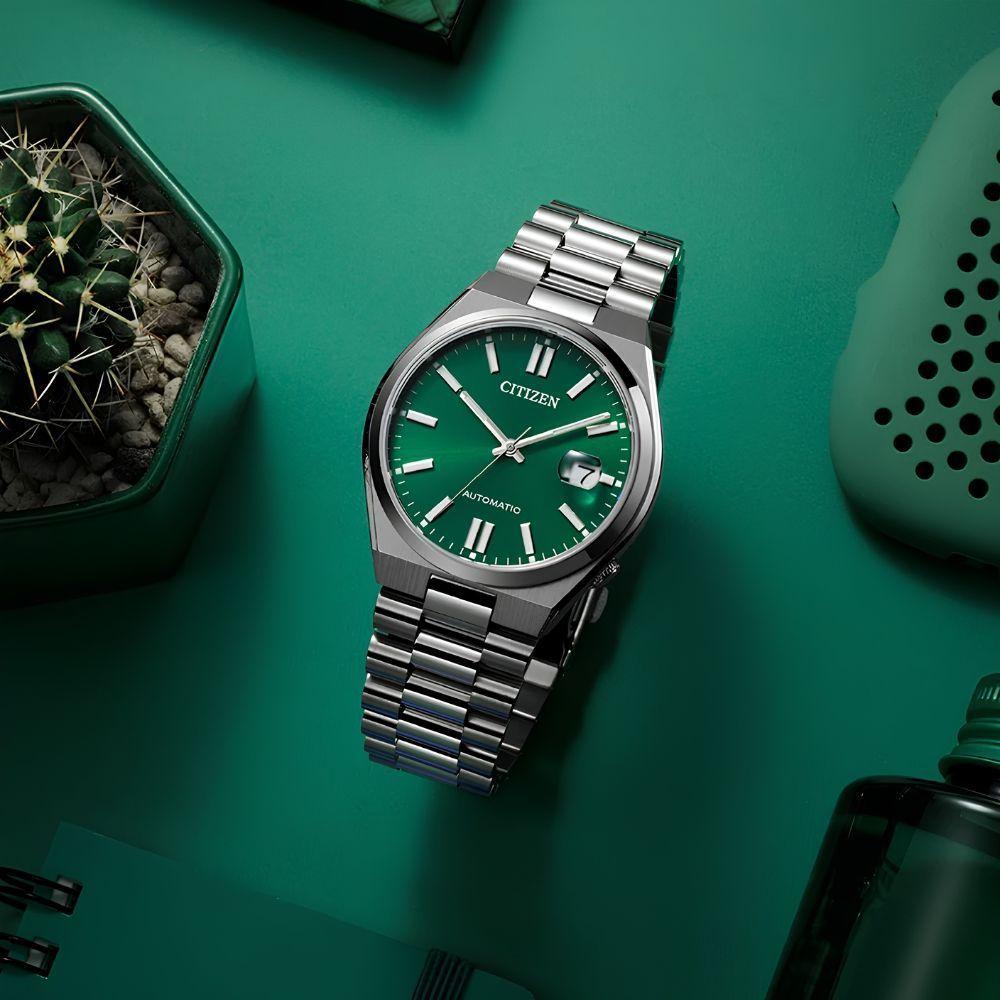 Reloj Citizen Tsuyosa NJ0150-56X Acero Plateado Automático Verde Hombre-3