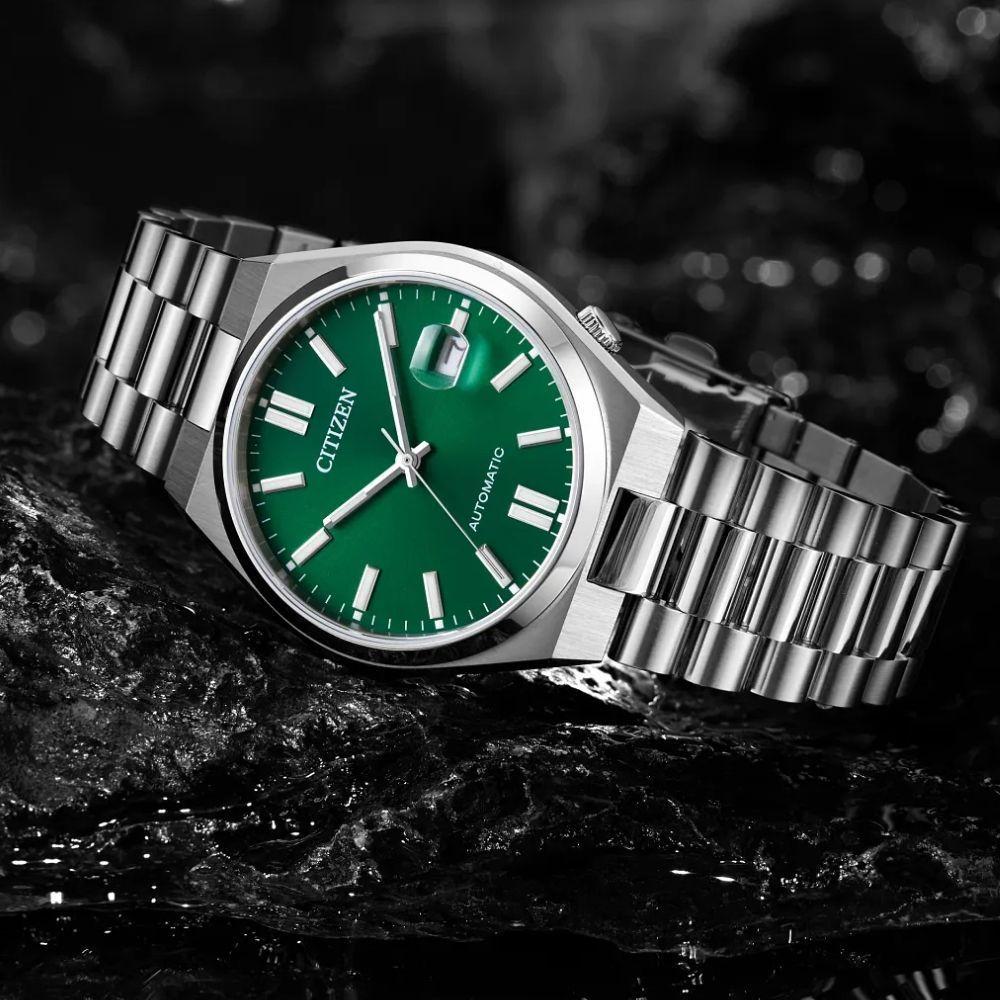 Reloj Citizen Tsuyosa NJ0150-56X Acero Plateado Automático Verde Hombre-4