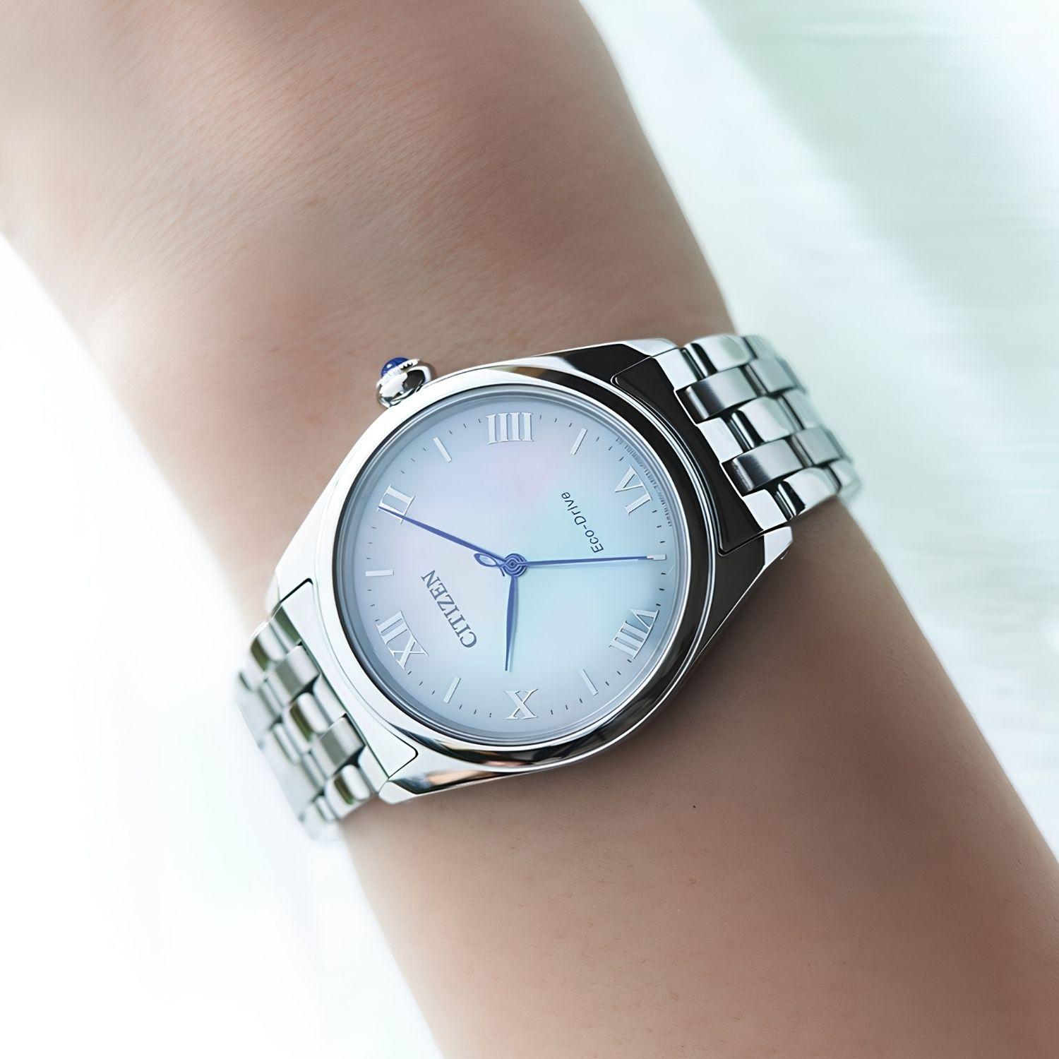 Reloj Citizen Eco-Drive EM1140-80D Plateado Nácar Acero Mujer-1