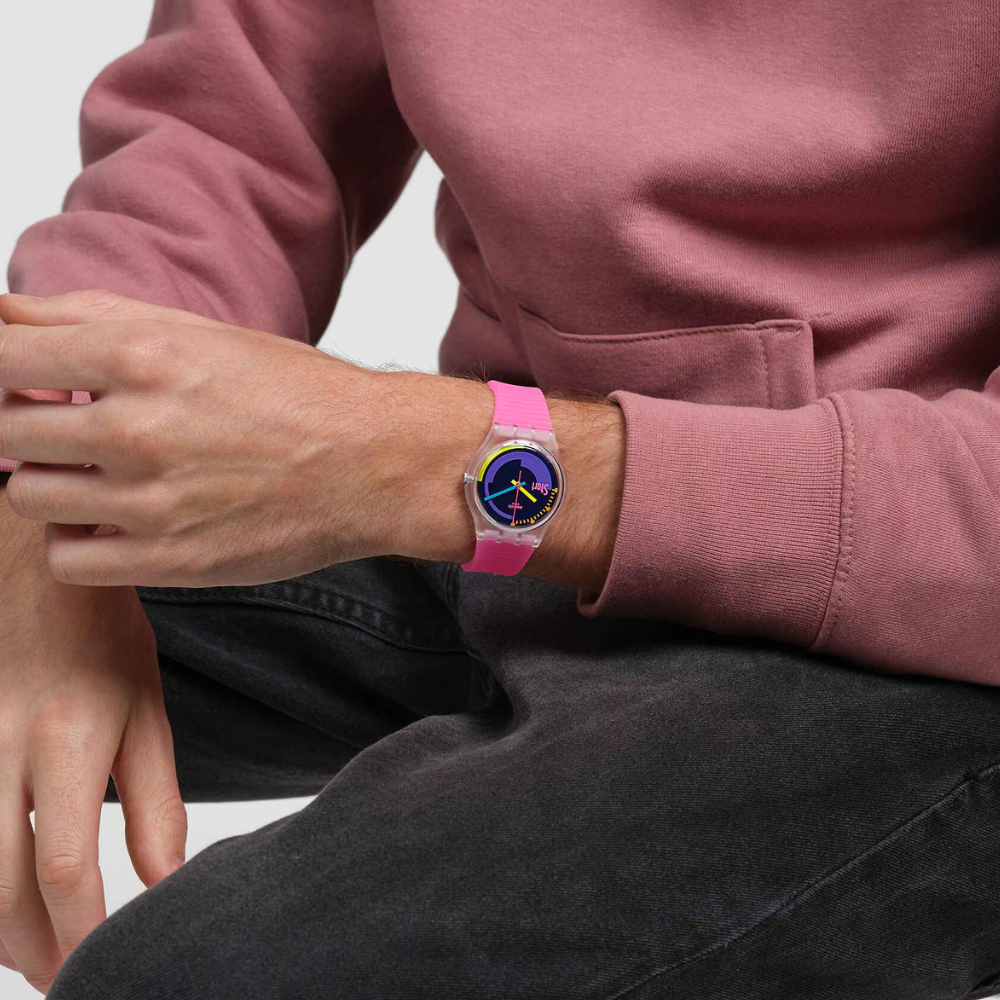 RELOJ SWATCH SO28K111 NEON PINK PODIUM UNISEX-3