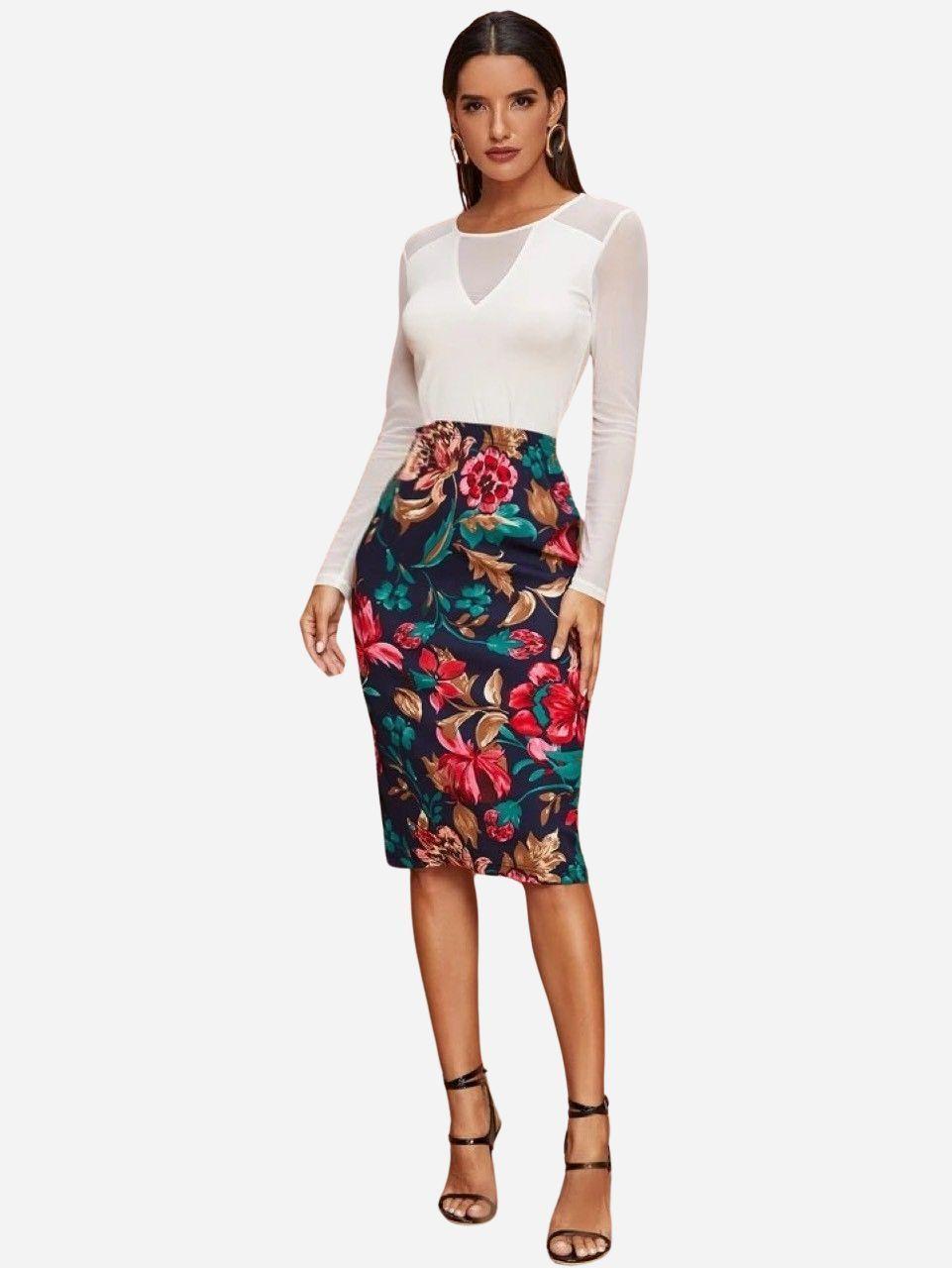 Falda Lapiz estampada-0